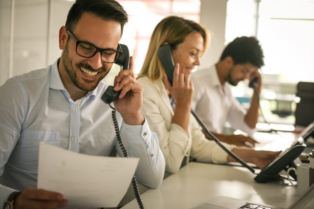 audi telecoms office staff on the phone